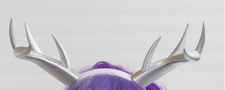 3D printed “Silver” deer antlers by MudandMajesty on Etsy